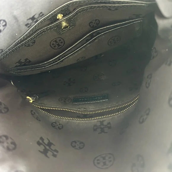 Tory Burch Black leather and Gold Crossbody Bag with Chain Strap - Picture 7 of 8